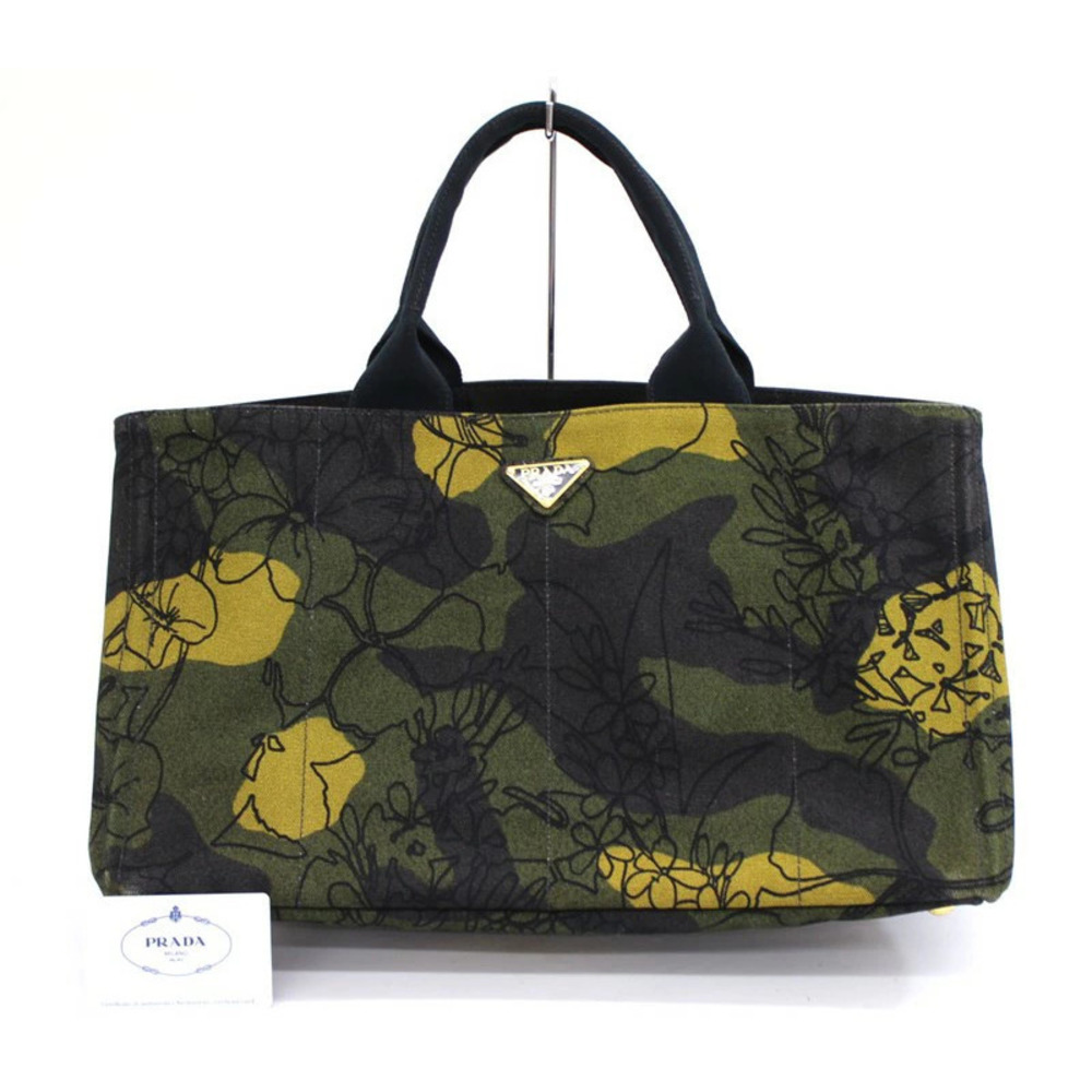 Prada CANAPA Tote Bag Camouflage Handbag